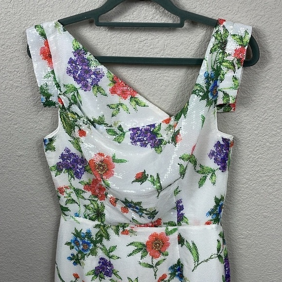 NWT Black Halo Jackie O Sheath Dress in Garden Party Sequin Sparkle Sz 4 - Picture 4 of 16